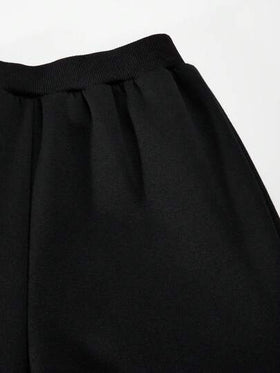 SHEIN مجموعة بنطلون وبلوزة رياضية كاجوال للبنات المراهقات، بتصميم أزهار بيضاء على خلفية رمادية، بسحاب وقطع فضفاضة، مناسبة للخريف والشتاء