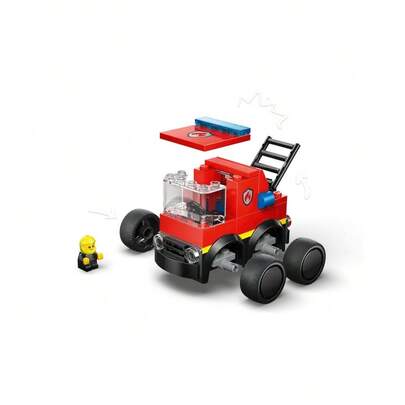 LEGO مجموعة دمى شاحنة إطفاء مدينة من قطع البناء - لعب دور الطوارئ للأطفال 5+ سنوات - تشمل سلم قابل للتمديد وشخصية رجل إطفاء صغيرة - هدية عيد ميلاد