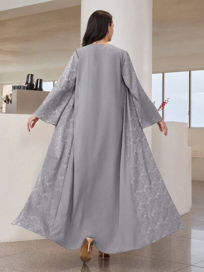 Graceveil رمضان جمبسوت نسائية بأسلوب عربي مع طبقة نسيج مزخرفة