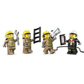 LEGO شاحنة إطفاء مطار ليغو سيتي لعبة بناء للأطفال - مركبة طوارئ تظاهرية للأولاد والبنات، من عمر 7 سنوات فما فوق - سيارة إطفاء لعبة مع 4 شخصيات صغيرة لرجال الإطفاء - فكرة هدية لأعياد الميلاد - 60499