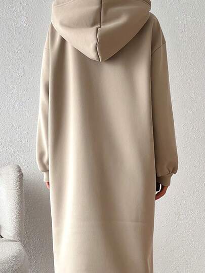 SHEIN EZwear معطف أخضر زيتوني مبطن بالحرارة، للنساء، خريف/شتاء