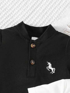 SHEIN 3 قطع طقم بدلة رضيع ولد كاجوال، مناسبة للارتداء اليومي وحفلات عيد الميلاد والمناسبات الرسمية وحفلات استقبال المولود الجديد، صيفي