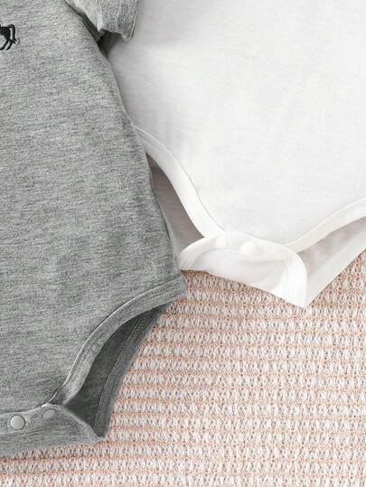 SHEIN 3 قطع طقم بدلة رضيع ولد كاجوال، مناسبة للارتداء اليومي وحفلات عيد الميلاد والمناسبات الرسمية وحفلات استقبال المولود الجديد، صيفي