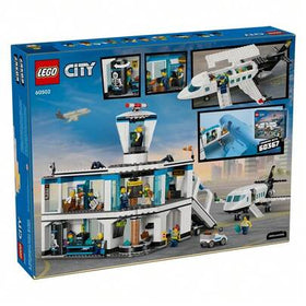 LEGO طقم لعبة مكعبات بناء مطار المدينة - لعبة بناء للأطفال - مجموعة لعب تظاهر بالسفر مناسبة للأولاد والبنات من عمر 8 سنوات فما فوق - تشمل 9 شخصيات صغيرة - هدية عيد ميلاد إبداعية - 60502