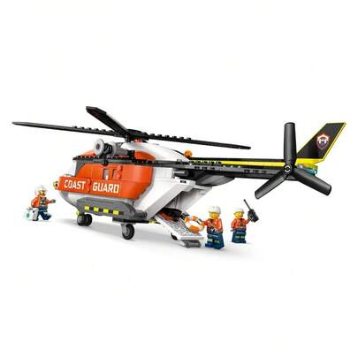 LEGO لعبة بناء طائرة إنقاذ الساحل من ليغو سيتي - مجموعة لعب الاستجابة للطوارئ للأولاد والبنات من عمر 7 سنوات فما فوق - تشمل 4 شخصيات صغيرة، سمكة قرش، وقارب إنقاذ - فكرة هدية لأعياد الميلاد - 60503