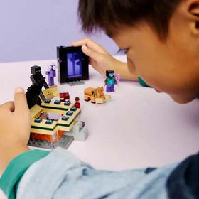 LEGO لعبة بناء ليغو ماينكرافت رحلة بوابة النيذر والنهاية - لعبة فيديو وألعاب صغيرة للأطفال من عمر 7 سنوات فما فوق - مع شخصية بطل صغيرة رائعة - فكرة هدية لأعياد الميلاد - 21584