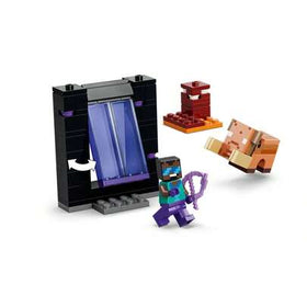 LEGO لعبة بناء ليغو ماينكرافت رحلة بوابة النيذر والنهاية - لعبة فيديو وألعاب صغيرة للأطفال من عمر 7 سنوات فما فوق - مع شخصية بطل صغيرة رائعة - فكرة هدية لأعياد الميلاد - 21584