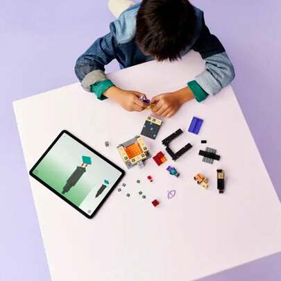 LEGO لعبة بناء ليغو ماينكرافت رحلة بوابة النيذر والنهاية - لعبة فيديو وألعاب صغيرة للأطفال من عمر 7 سنوات فما فوق - مع شخصية بطل صغيرة رائعة - فكرة هدية لأعياد الميلاد - 21584