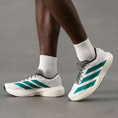 Adidas أحذية الجري Adizero Evo SL M للرجال، أحذية رياضية خفيفة الوزن ومريحة للاستخدام اليومي في الأماكن الخارجية مع تقنية وسادة Lightstrike Pro، أحذية كاجوال بنمط رباط منخفض، JS4487