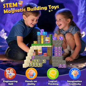كتل مغناطيسية (100-300 قطعة) متعددة الأحجام بموضوع سكة حديد الصحراء، لعبة تعليمية للأطفال لتجميع المشاهد ذات موضوع الصحراء، لتنمية التركيز والإبداعية، تفاعل الأسرة بين الوالدين والأطفال، مساعد تعليمي مبكر، هدية مفكرة لعيد الميلاد للأطفال من عمر 3 سنوات فم
