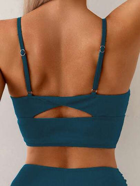 SHEIN Swim سراويل قصيرة بخصر عالي وقماش مموج للتحكم في البطن،مجموعة بكيني سامي سوداء،ملابس سباحة صيفية كاجوال