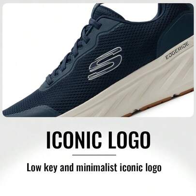 Skechers أحذية رياضية رجالية خفيفة الوزن وراحة، بنعل من رغوة EVA وبطانة من رغوة الذاكرة المبردة بالهواء، امتصاص الصدمات في الجري على الطرق، لمسة لينة وارتداد، 232835-NVW