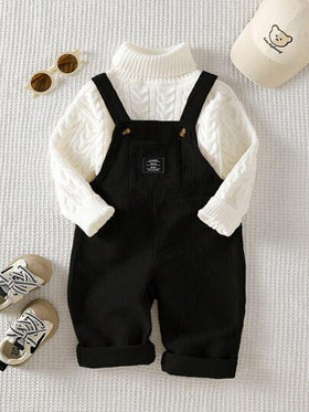 SHEIN Playful Pals جمبسوت قطيفة للأطفال الرضع من عمر 0-3 سنوات مطرزة بحرف، لون بيج، مناسبة للخروجات والمناسبات الكاجوال وحفلات عيد الميلاد