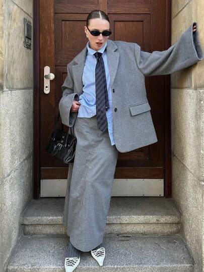 Siren Gaze بدلة صوفية سميكة للنساء، خريف/شتاء