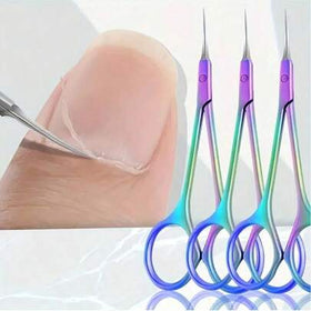 مقص متعدد الوظائف محمول، قاطع بشرة، قاصم بشرة، قاطع أظافر من الفولاذ المقاوم للصدأ، تصميم منحني، مقبض إرجونومي، مناسب للأظافر المتنامية، جلد الأظافر، الأظافر المتشققة، مثالي للعناية اليومية بالجسم والقدمين، الاستخدام المنزلي والسفر - مقص منحني من الفول...