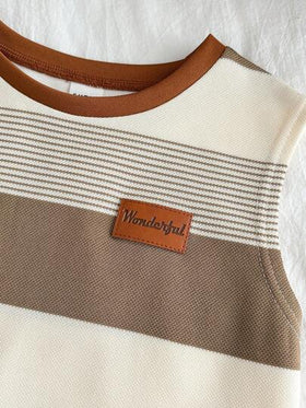 SHEIN طقم ملابس علوية أكمام قصيرة مخطط وشورت كارجو للأولاد، موضة الربيع/الصيف، ملابس يومية مريحة، عودة إلى المدرسة، قطعتان