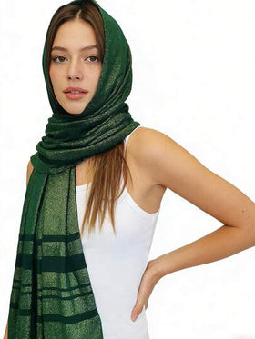 وشاح/وشاح رأس من القطن الحريري للنساء مناسب للارتداء اليومي والمناسبات الرسمية، قطعة واحدة