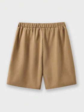 SHEIN شورت كاجوال بخصر مطاطي للأولاد المراهقين باللون الخاكي، مناسب لحفلات عيد الميلاد، المناسبات المسائية، الحفلات، حفلات الزفاف، ضيوف الزفاف، صبي الحلقة، حامل الزهور