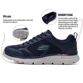 Skechers أحذية الجري للرجال BURNS 2.0 أحذية رياضية كاجوال بنظام ربط، أحذية رياضية للخارج، أحذية كاجوال للتنقل اليومي، أحذية كاجوال مريحة للسفر الخارجي، 8790359-NVY