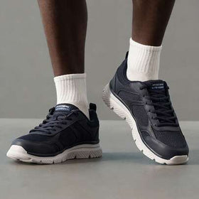 Skechers أحذية الجري للرجال BURNS 2.0 أحذية رياضية كاجوال بنظام ربط، أحذية رياضية للخارج، أحذية كاجوال للتنقل اليومي، أحذية كاجوال مريحة للسفر الخارجي، 8790359-NVY