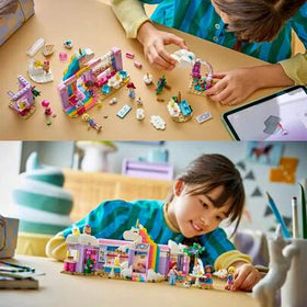 LEGO مجموعة ألعاب بناء كتل أصدقاء كافيه حلم وحيد القرن، مناسبة للبنات والأولاد فوق 6 سنوات، تشمل ألوان قوس وأليا وإيزي ميني فيجرات وإكسسوارات، فكرة هدية عيد ميلاد إبداعية - 42684
