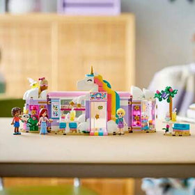LEGO مجموعة ألعاب بناء كتل أصدقاء كافيه حلم وحيد القرن، مناسبة للبنات والأولاد فوق 6 سنوات، تشمل ألوان قوس وأليا وإيزي ميني فيجرات وإكسسوارات، فكرة هدية عيد ميلاد إبداعية - 42684