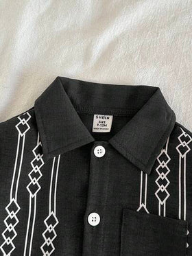 Vintaside Kids طقم قميص كاجوال قصير الأكمام مع بنطلون كاجوال بسيط مناسب للأطفال الصبيان، مناسب للاستخدام اليومي في الخارج والتسوق، للربيع والصيف