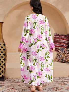 SHEIN فستان كاجوال أنيق بطبعة زهرية مناسب للربيع/الصيف للفتيات المراهقات