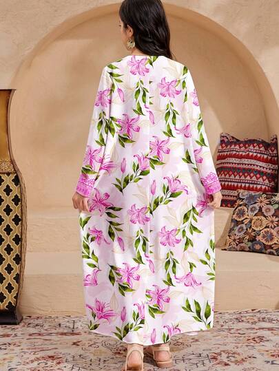 SHEIN فستان كاجوال أنيق بطبعة زهرية مناسب للربيع/الصيف للفتيات المراهقات