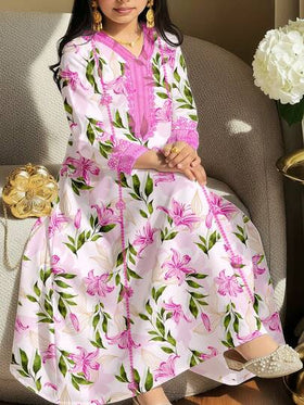 SHEIN فستان كاجوال أنيق بطبعة زهرية مناسب للربيع/الصيف للفتيات المراهقات