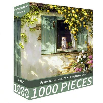 1000 قطعة لغز الصور التحدي | لغز الكرتون DIY، مناسب للبالغين وألعاب التفاعل العائلية، هدية، لوحة زخرفية DIY، منظر طبيعي لطيف ومريح للتخفيف من التوتر، هدية عيد ميلاد للأصدقاء والأزواج، عيد الحب، مقاس 70x50سم