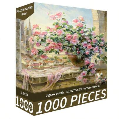 1000 قطعة لغز الصور التحدي | لغز الكرتون DIY، مناسب للبالغين وألعاب التفاعل العائلية، هدية، لوحة زخرفية DIY، منظر طبيعي لطيف ومريح للتخفيف من التوتر، هدية عيد ميلاد للأصدقاء والأزواج، عيد الحب، مقاس 70x50سم