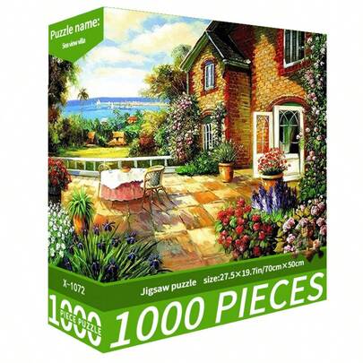 1000 قطعة لغز الصور التحدي | لغز الكرتون DIY، مناسب للبالغين وألعاب التفاعل العائلية، هدية، لوحة زخرفية DIY، منظر طبيعي لطيف ومريح للتخفيف من التوتر، هدية عيد ميلاد للأصدقاء والأزواج، عيد الحب، مقاس 70x50سم