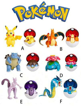 pokemon 1 صندوق / 2 قطعة من أشكال الحركة لحيوانات الأليفة بوكيمون بوكيبول، دمية مشوهة لاستدعاء بوكيبول، شكل حركة كرتوني، هدية نموذج بوكيبول وحش الجيب، هدية عيد ميلاد مثالية