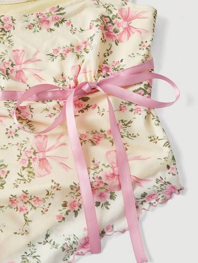 SHEIN MOD طقم قطعتين: توب ذو حاشية غير متماثلة وتنورة ذيل حورية البحر منخفضة الخصر - كاجوال، جميل، وحلو؛ مثالي للعطلات، المواعيد، النزهات، الحفلات، الحفلات الراقصة، المهرجانات، وأعياد الميلاد؛ رومانسي وجذاب