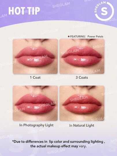 SHEGLAM ملمع شفاه Power Bouquet-ملمع شفاه مرطب ملون لامع من Freesia زيت شفاه غير لاصق مرطب للشفاه بخلاصة الفريزيا للعناية بالشفاه ملمع شفاه بني لعيد الميلاد المجيد في الشتاء روج تنت أرواج علامة تجارية جمال مكياج ميكب مستحضرات تجميل للنساء الفتيات مثالي لف