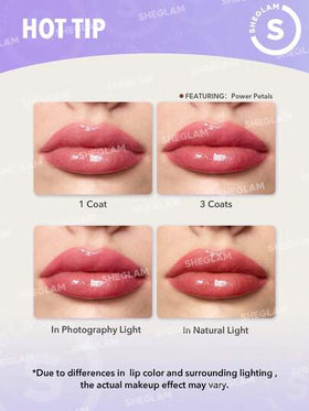 SHEGLAM ملمع شفاه Power Bouquet-ملمع شفاه مرطب ملون لامع من Freesia زيت شفاه غير لاصق مرطب للشفاه بخلاصة الفريزيا للعناية بالشفاه ملمع شفاه بني لعيد الميلاد المجيد في الشتاء روج تنت أرواج علامة تجارية جمال مكياج ميكب مستحضرات تجميل للنساء الفتيات مثالي لف