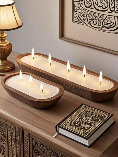 شمعة عطرية على شكل قارب خشبي جديدة بالكامل، وهي الخيار المثالي لهدايا الحفلات، وديكور أجواء العطلات، وإضاءة المنزل. هذه الشمعة العطرية ذات الوعاء الخشبي مناسبة للمنازل والفنادق والمطاعم الراقية. يمكن استخدامها لديكور المنزل والعطور الداخلية، وكذلك لشهر رم