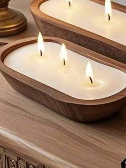 شمعة عطرية على شكل قارب خشبي جديدة بالكامل، وهي الخيار المثالي لهدايا الحفلات، وديكور أجواء العطلات، وإضاءة المنزل. هذه الشمعة العطرية ذات الوعاء الخشبي مناسبة للمنازل والفنادق والمطاعم الراقية. يمكن استخدامها لديكور المنزل والعطور الداخلية، وكذلك لشهر رم