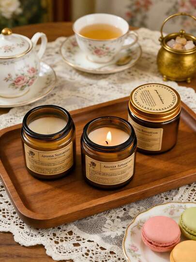 شمعة معطرة هدية الخريف، كوب زجاجي بني شمع صويا، شمعة عطرية للعلاج بالروائح، شمعة معطرة رومانسية خالية من الدخان، برطمان زجاجي - شمعة شمع صويا | ديكور منزلي بني، مناسبة للنساء، هدية عيد ميلاد حفل زفاف، تساعد على تخفيف التوتر والاسترخاء، ديكور الغرفة، هدية