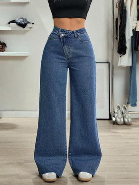 SHEIN Tall جينز نسائي عالي الخصر مستقيم الساق متعدد الاستخدامات للنساء الطويلات