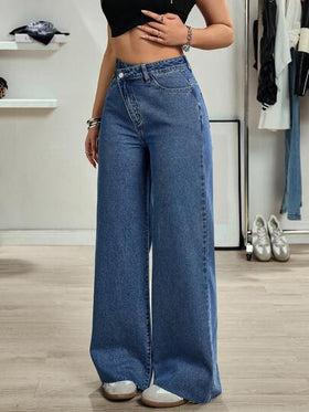 SHEIN Tall جينز نسائي عالي الخصر مستقيم الساق متعدد الاستخدامات للنساء الطويلات