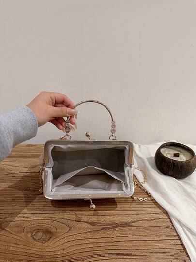 حقيبة يد مطرزة بالطراز الصيني التقليدي، محفظة مزينة باللؤلؤ حقيبة كروس بودي موضة للنساء
