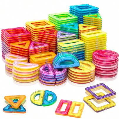 مجموعة ألعاب شفافة متوسطة الحجم (38/78/108 قطعة) تعليمية للأطفال لتعرف على 4 أشكال، ألعاب تركيب شفافة لمطابقة الأشكال، مساعد تعليمي مبكر للأطفال من عمر 3 سنوات فما فوق