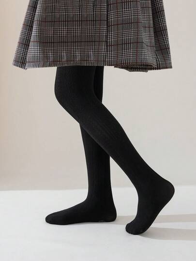 1 قطعة جوارب مخططة عمودية للبنات/الأطفال الصغار، جوارب سوداء ذات لون أحادي، بنطلونات مخططة، بنطلونات أرجل بدون أقدام بطراز مدرسي/أميري/جميل، مناسبة للبدلات اليومية والرقص والموضة والاستخدام المتعدد، مناسبة للعودة إلى المدرسة والطالبات في الفصل الدراسي الج