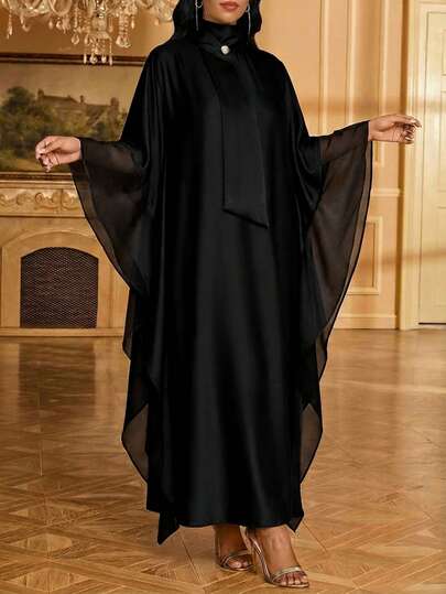 SHEIN Lady فستان طويل متواضع بلون أحادي أنيق للنساء