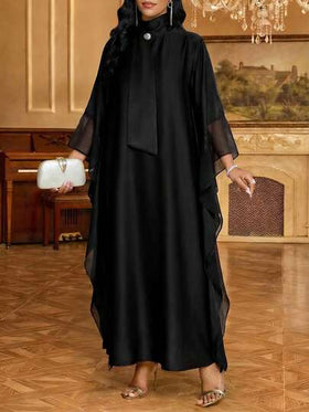 SHEIN Lady فستان طويل متواضع بلون أحادي أنيق للنساء