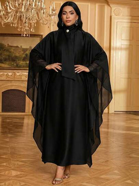 SHEIN Lady فستان طويل متواضع بلون أحادي أنيق للنساء