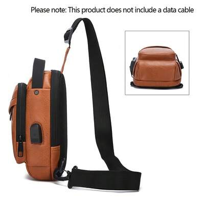 حقيبة كروسبودي جديدة، حقيبة كتف رجالية كاجوال ذات ملمس راقي، بطراز عمل ورياضة، حقيبة صدر سعة كبيرة