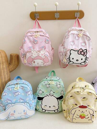 Sanrio حقيبة ظهر مطبوعة بشخصية كورومي من سانريو، حقيبة كرتونية جميلة خفيفة الوزن مناسبة للجنسين، هدية للطلاب، للمدرسة والسفر، هدية عيد الحب، حقيبة مدرسية